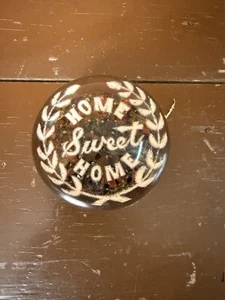 VTG Frit Motto Blown Art Glass Paperweight Home Sweet Home Gift Office Study - Picture 1 of 8