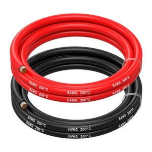 6 AWG Electrical Silicone Wire - 6 Gauge Tinned Copper Cable - 5ft - Picture 1 of 6