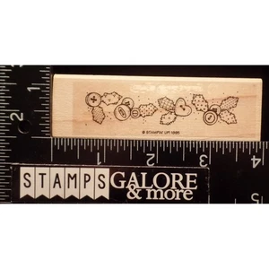 Stampin' Up! RUBBER STAMPS 1995 STITCHED SNOWMAN COUNTRY HOLLY BORDER BUTTONS 02 - Picture 1 of 2