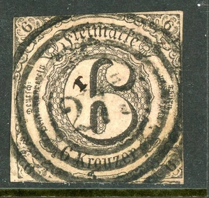 Germany States 1852 Thurn & Taxis Southern Dist 6k Rose Sc #45 VFU O672 - Picture 1 of 6