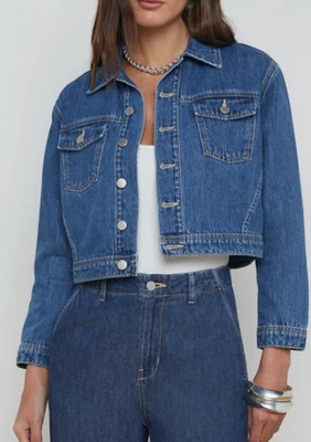 NUEVA, L'Agence Koda Chaqueta Vaquera Corta en Denim Talla S #SJ1745 Foto 1 de 4