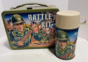 Vintage 1965 Battle Kit Metal Lunchbox & Thermos - Picture 1 of 24