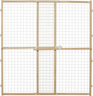 Puerta de seguridad para mascotas, se expande 29-50" de ancho, 44" de alto, alambre recubierto de madera y polvo 🐶 Foto 1 de 4