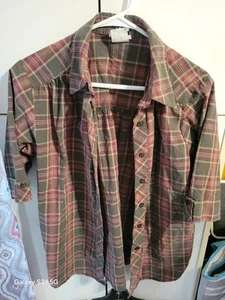 Womens Medium Petite Bon Worth Button Up Collared Blouse - Picture 1 of 3