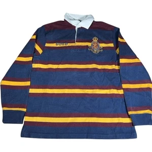Polo Ralph Lauren uomo polo L blu bordeaux a righe cotone vestibilità personalizzata - Foto 1 di 13
