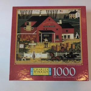 Charles Wysocki - Brooms, Brushes and Barrel MB 1000 pc Puzzle From 2000 - Picture 1 of 4