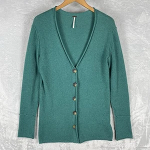Cárdigan Free People 100 % cachemir verde pequeño suéter suave de lujo - Imagen 1 de 11
