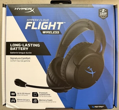 Nuevos auriculares HyperX Cloud Flight - negros/azules (4P5H6AA) - PS4 y PS5 Foto 1 de 3