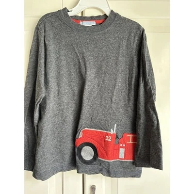 Janie and Jack Fire Engine Gray Long Sleeve Top Boys 5 - Image 1 of 4