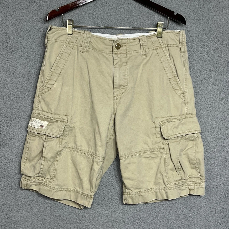 Denim & Supply Ralph Lauren Cargo Shorts Mens Size 32 Khaki RL Flag Flap Pockets - Image 1 of 4