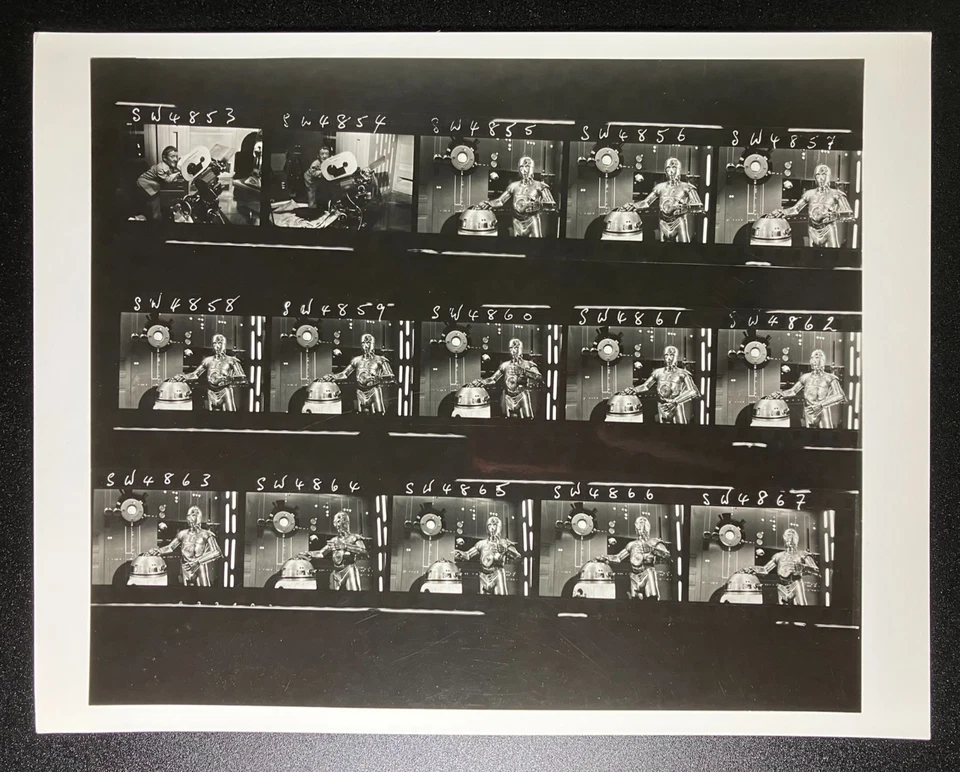 STAR WARS 1977 Studio 8x10 Contact Sheet: R2-D2, C-3PO, Kenny Baker - Image 1 of 4