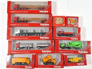 11x HERPA Konvolut LKW Bau- Kommunalfzg 1:87 Milch- Holztransporter Betonmischer - Picture 1 of 7