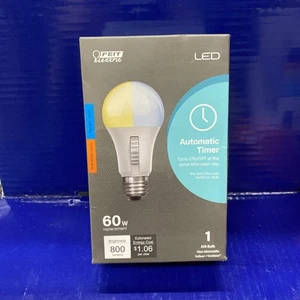 A19 LED Timer Bulb Soft White Daylight Energy Saving 800 Lumens 10 Year Life - Picture 1 of 4