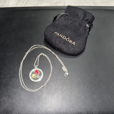 Collar Medallón Flotante Pandora Con 1 Disney 2 Pandora Pequeños Dijes Foto 1 de 4