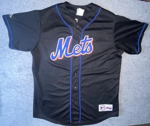 Vtg New York Mets #12 Roberto Alomar Majestic Black Sewn Authentic Jersey XL - Picture 1 of 12