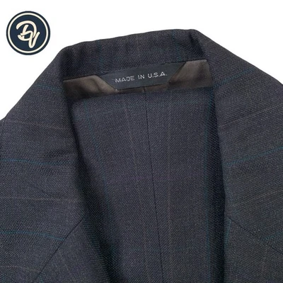 Mini traje de lana a cuadros gris carbón 40 S/R Chaps de Ralph Lauren de colección EE. UU. Foto 1 de 4