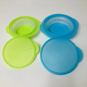 Tupperware Collapsible Bowls W. Lid, 5453A-1, 5452A-3, 4 And 3 Cup Lot of 2 - Picture 1 of 9