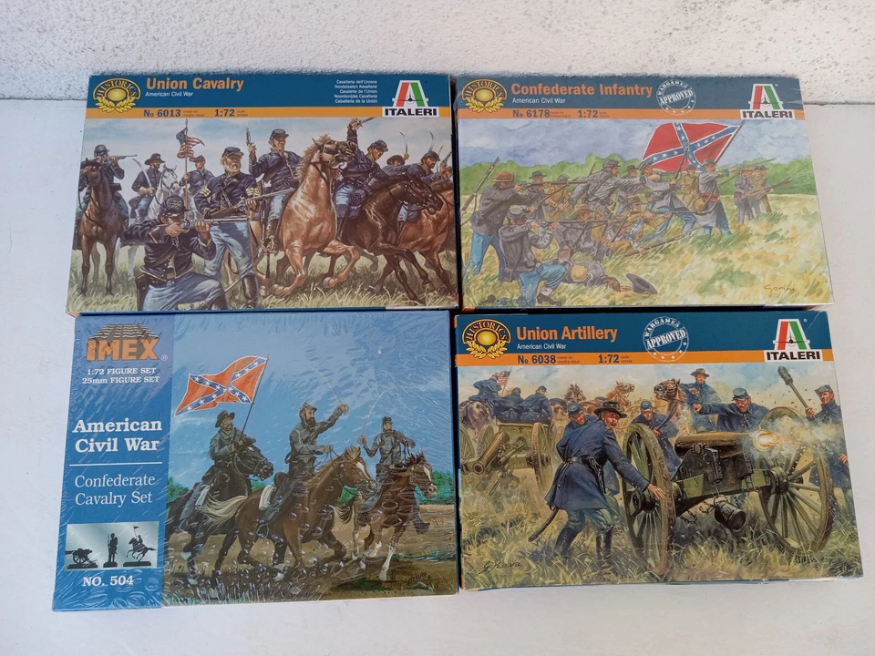 "LOTE Unión de Caballería Guerra Civil Artillería Caballería Confederada Infantería 1/72 1"" NUEVO Foto 1 de 4