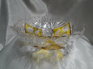 Clear w/ Amber / Yellow Panels, Cut Fans: 3-Toed Bowl, 9 1/2" -- MG#199 - Picture 1 of 8