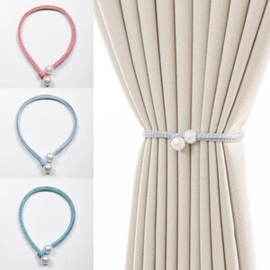 2pcs Curtain Tie Backs Pearl Tiebacks Holdbacks Curtain Tie Rope Home Ornament - Picture 1 of 19