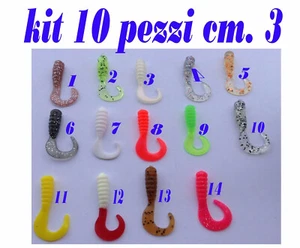 10 FALCETTI TWISTER GOMMA PESCA VETRINO TROTA SPINNING MARE ROCK FISHING - Foto 1 di 1