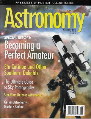 Astronomy Magazine Jun 2000 "Becoming a Perfect Amateur" Space Planet Star Foto 1 de 2