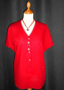 " Petressa " Trachten - Bluse, rot, Gr. 46, Kurzarm, , Baumwolle, neu - Bild 1 von 3