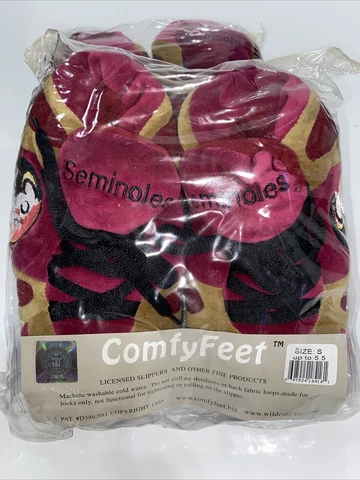 New Sealed Florida State Seminoles Original Comfy Feet Sneaker Slippers Cover