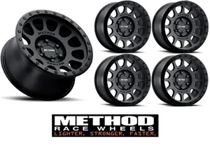 17 METHOD NV DOUBLE BLACK WHEELS RIMS 17X8.5 5 WRANGLER GLADIATOR MR305785501000 - Picture 1 of 7