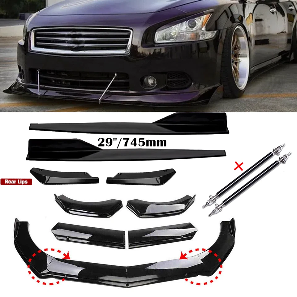 For 09-15 Nissan Maxima ST Front Bumper Lip Spoiler Splitter Side Skirt Rear Lip Foto 1 de 4