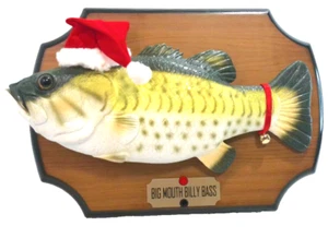 Holiday Big Mouth Billy Bass Canciones de Navidad 1999 Gemmy Sin Caja Probado Funciona - Imagen 1 de 6