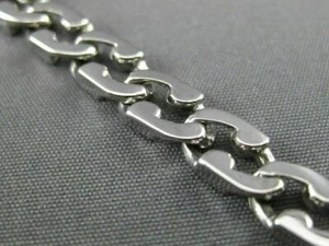 PULSERA ITALIANA LARGA ORO BLANCO 14KT CLÁSICA SÓLIDA HECHA A MANO #22780 - Imagen 1 de 12
