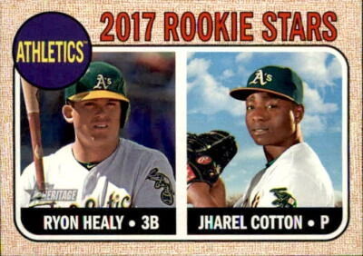 Ryon Healy/Jharel Cotton 2017 Topps Heritage Rookie Stars Card #199 - Image 1 of 2