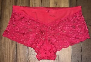 Delta Burke Panties Cheeky Fit Red Women’s 8 / 1X Lace Bottom Stretchy Fit