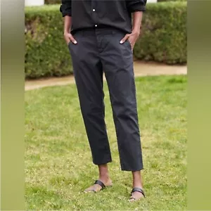 Pantalone Frank & Eileen Wicklow italiano twill lavato nero taglia 2 nuovo con etichette orlo grezzo ritagliato - Foto 1 di 12