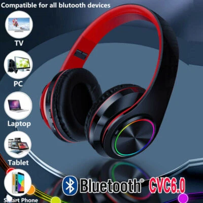 Funkkopfhörer Stereo On Ear Kabellos Kopfhörer Bluetooth5.0 für TV PC Phone MP3 - Bild 1 von 4
