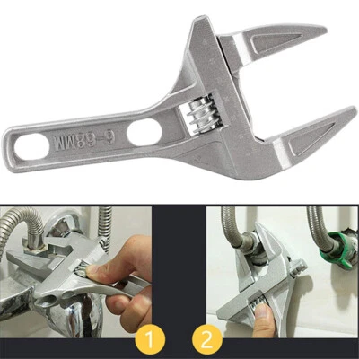 UNHO Adjustable Spanner Wrench Tool Wide Jaw Large Hand Nut Opening 6-68MM Steel Key