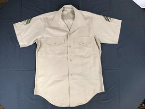 Vintage USMC Service Uniform Khaki Dress Short Sleeve Shirt Marine Corps - Picture 1 of 12