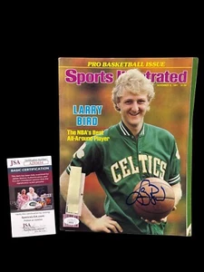 LARRY BIRD CELTICS SIGNED AUTOGRAPH 11/9/81 SPORTS ILLUSTRATED JSA AZ83634 - Picture 1 of 3