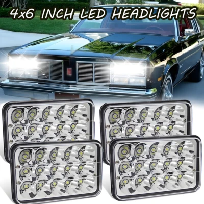 4 шт светодиодных прожекторных фар 4x6 дюймов Hi/LO для O-ldsmobile Delta 88 1977-1991 - Изображение 1 из 4