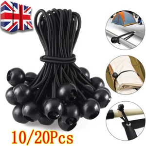 20x Bungee Ball Cords Heavy Duty Tarp Bungees Ties Elastic Tie Down Straps - Picture 1 of 11