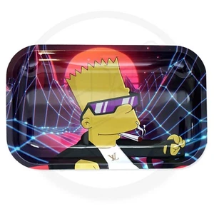 BART SIMPSON "VAPORWAVE LV" Metal Rolling Tray Medium 28cmx18cm - Foto 1 di 1