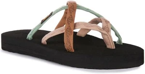 Teva W Olowahu Flip Flops Womens Sandals In Brown Black UK 3 - 8 - Picture 1 of 6