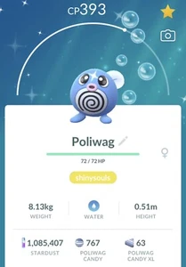 Pokémon Go Shiny Poliwag Trade! Registered Or 30 Day Friends! *See Description* - Picture 1 of 2