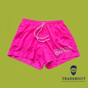 Hugo Boss Men Fuchsia pink quick-drying swim trunk shorts swimwear size M L - Picture 1 of 4