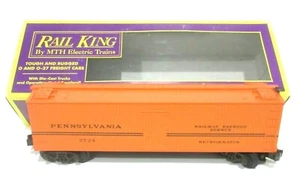 RAIL KING MTH TRAINS O/O-27 SCALE ( PENNSYLVANIA REFRIGERATOR CAR #MT-7800 )NEW  - Picture 1 of 12