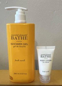 NUOVO gel doccia pompa bagno Essentiel Elements 9,6 fl oz e lozione corpo 1 oz - Foto 1 di 4