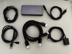 UGREEN 8K DISPLAYPORT KVM SWITCH DP 1.4 MIT 4 USB 3.0 PORTS CM695 - GRAU - Bild 1 von 6