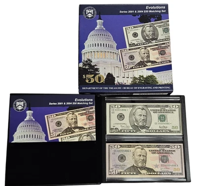 2001 / 2004 $50  Matching Serial Number Notes Evolutions Set  One is a Star Note - Image 1 of 4