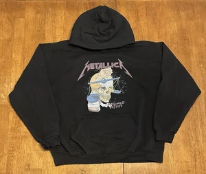 Metallica Damaged Justice Skull Hammer Hoodie Size Large - Picture 1 of 6